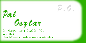 pal oszlar business card